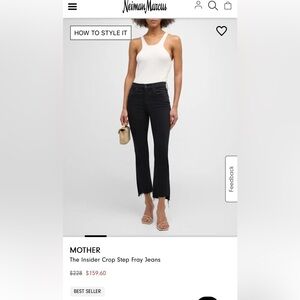 ✨ MOTHER The Insider Crop Fray Jeans – Night In Paris – Size 28 ✨